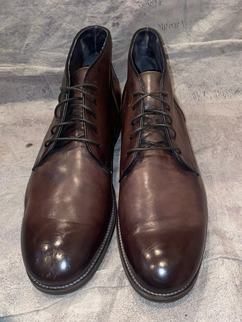 John Varvatos Lace Up Chukka Boots Leather Dress Casual Work 13 Italy Handmade